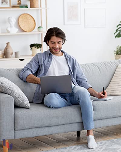 Hugh Ugoli Men Bamboo No Show Socks | Non Slip Invisible Liner Socks | Soft, Thin & Seamless Low Cut Socks | Light Gray/Beige/White|Shoe Size 8-11| 12 Pairs #TOP5