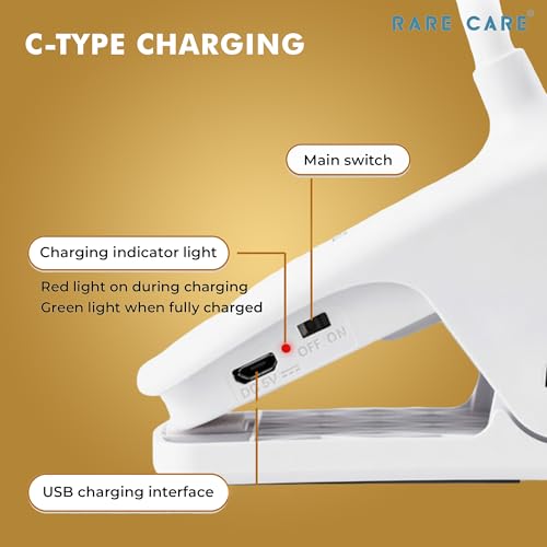 Image of RARECARE Table Lamp for Study Room with Clamp | Study Lamp with 3 Light Modes | 1 Year Warranty | Lamp Light for Study | Rechargeable Led Light with Big Battery - 1200 mAh