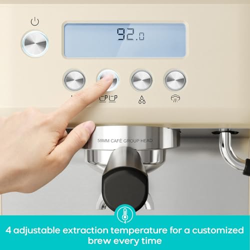 Image of CASABREWS Ultra Espresso Machine, Barista Espresso Coffee Maker for Home | LCD Display, Custom Brew Temp, Latte & Cappuccino Machine, 20-Bar Italian Pump, Powerful Steam Wand, 73oz Removable Tank