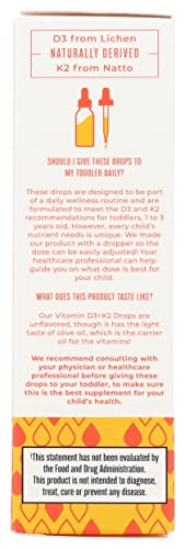 MaryRuth Organics Vitamin D3 | Vitamin K2 | Vitamin D3 K2 Drops | K2 D3 Vitamin Liquid Supplement for Toddlers | Kids Supplement for Calcium Absorption Strong Bones | Vegan | Gluten Free | 1 Fl Oz - Image 3