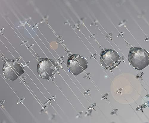 SPARKSOR Modern Crystal Spiral Raindrop Chandelier Lighting Flush Mount LED Ceiling Light Fixture Pendant Lamp for Dining Room Bathroom Bedroom Livingroom 5GU10 Bulbs Required
