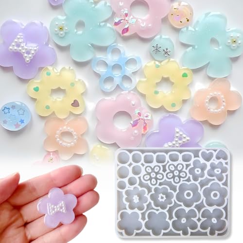 ミルティクラフト レジン モールド 花 シリコンモールド 型枠 ヘアアクセサリー ヘアゴム ヘアピン