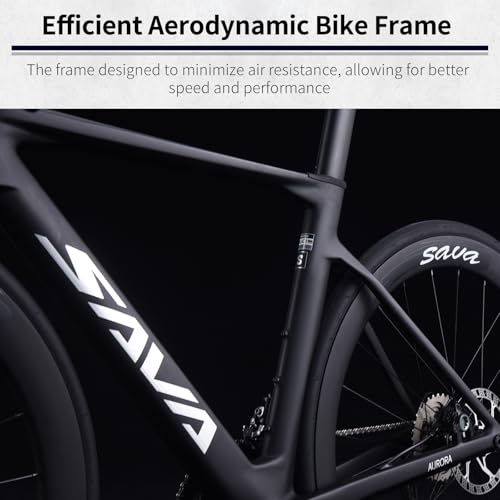 Image of SAVADECK A7L Carbon Road Bike, T800 Carbon Fiber Frame 700C Racing Bicycle with Shimano 105 R7100 24 Speed Groupset and Hydraulic Disc Brake, Ultra-Light Carbon Bike for Man and Women