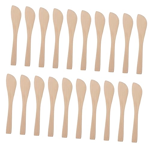 PRETYZOOM 20pcs Wooden Dumpling Filling Spoons Jam Spreaders Versatile Kitchen Utensils for Dumplings and Spreading Easy to Clean Maintain
