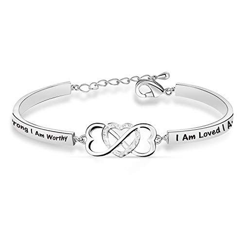 I Am Enough Bracelet I Am Strong I Am Worthy I Am Loved I Am Enough Strength Bracelet Inspirational Bracelet for Women Enouragement Jewelry
