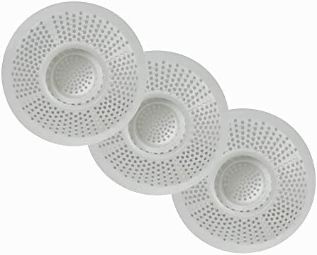 Hairstopper HS3-AMZ Evriholder Plastic Bathtub Drain Protector for Bathtubs & Showers, Pack of 3, White, 3 Count
