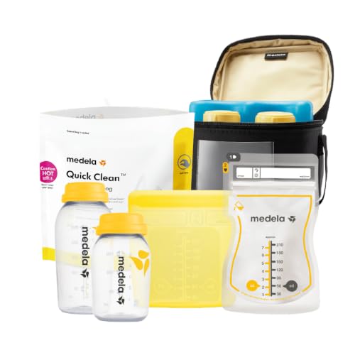 Medela All-in-One Set zur Aufbewahrung von Muttermilch mit 150ml-Flaschen, Easy Pour & wiederverwendbaren Muttermilchbeuteln… – Ansicht 1