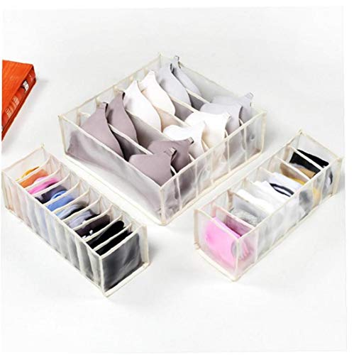 Heall 3PCS multifunción Calcetines los titulares de los divisores de la Ropa Interior Cajas de almacenaje del Armario del cajón Organizador Saver Bolsas