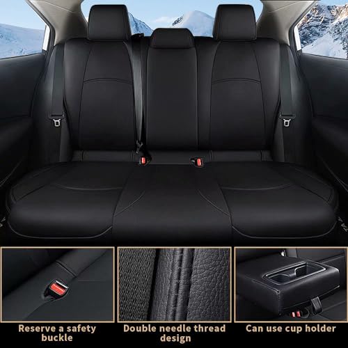 Image of IKABEVEM Custom Fit Seat Covers for Toyota Corolla 2023-2026 L, LE, Black | Full Set Seat Covers for Corolla L, LE, Premium faux Leather, Breathable, waterproof, scratch defense, Precision Fit