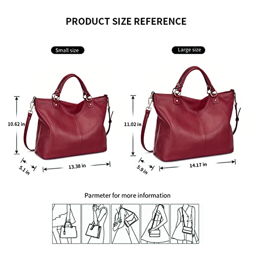 Image of Kattee Women's Soft Genuine Leather Tote Bag, Top Satchel Purses and Handbags