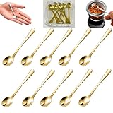 QinSuiKai Lot de 10 mini cuillères pour épices, petites cuillères à sel de 7,1 cm avec...