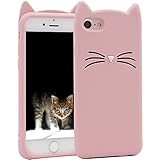 iPhone 7 Case, MC Fashion Cute 3D Pink Meow Party Cat Ears Kitty Whiskers Protective Soft Case Skin for Apple iPhone 7 (2016) and iPhone 8 (2017)