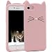 iPhone 7 Case, MC Fashion Cute 3D Pink Meow Party Cat Ears Kitty Whiskers Protective Soft Case Skin for Apple iPhone 7 (2016) and iPhone 8 (2017)
