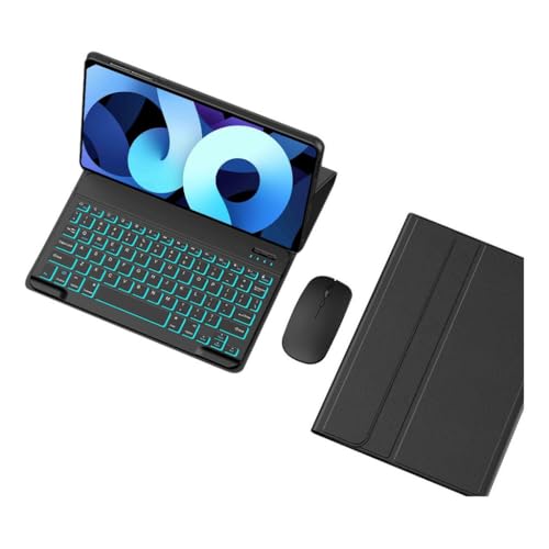 Capa Tablet + teclado removível + Mouse Para Samsung Tab S7 Fe/S8 Plus/S7 Plus (Ouro, teclado retroi