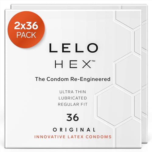 LELO HEX Original Condones Ultrafinos con Mayor Resistencia, Preservativos para Hombre, 54 mm de Diámetro (Paquete de 72)