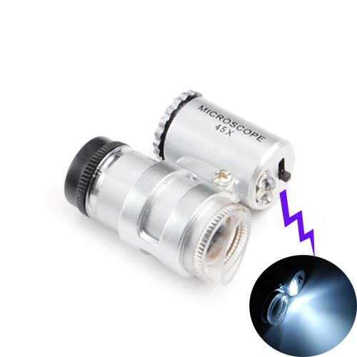 Miniatura 3 de 2 LED 45X Mini Microscopio Portátil Ajustable MG10081-4