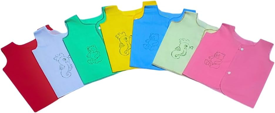 Bear-Feet Collection Lightweight Baby Chemises – Sleeveless Newborn Shirts for Everyday Comfort Wear for Boys & Girls | 0-3 Months (Pack of 5, Unisex)