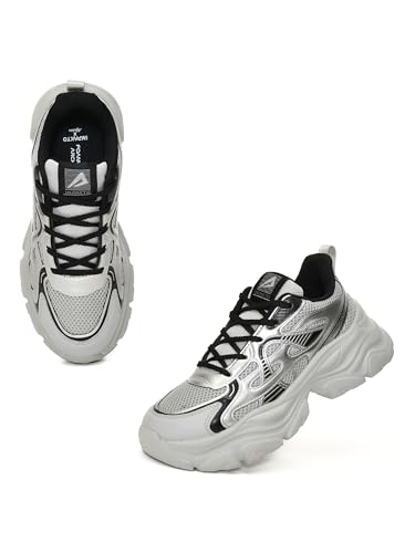 Image of Impakto Women Chunky Sneakers | Lightweight & Breathable Upper for Airflow | Shock Absorbing Padded Insole | Skid Resistant Outsole for Firm Grip for Travel, Party & College Casual Shoes