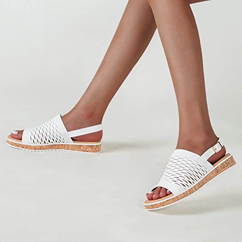 Sandales compensées blanches à strass pour sublimer chaque pas - 6