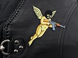 Finally Home Bad Angel Patch zum Aufbügeln | Engel mit Waffe und Flügeln Patches, Bügelflicken, Flicken, Aufnäher geeignet für Lederjacken
