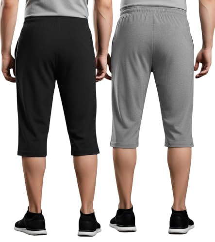 Image of FEEL TRACK Men's Regular Fit Three Fourth Capri (Pack of 2)