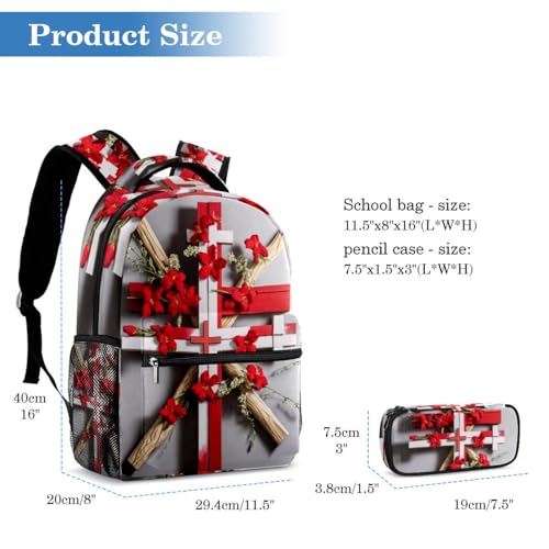 Ensemble de cartables multicolore motif croix rouge de Pâques idée cadeau