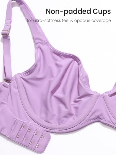Image of DELIMIRA Women's Confishape Unlined Balconette Bras | Underwire, Supportive, No Padding, Tshirt Bra, Full Coverage, Plus Size