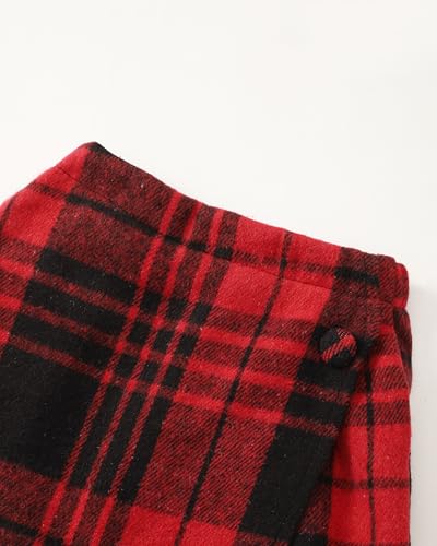 Image of Toddler Girl Clothes Outfit Shirt Top Plaid Mini Skirt Outfits Set Little Girl Dresses Kids Clothes for Girls 18M-8T