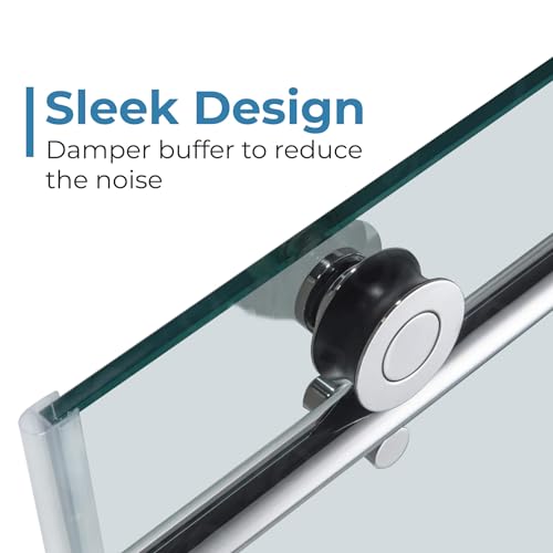 Matte Black Shower Door for Walk in Shower 56-60 inch W x 76 inch H, Sliding Bathroom Door with Smooth Door Closing, Explosion Proof Film, Murano Lux by Fab Glass and Mirror - Image 4