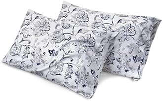 2PCS Single Duvet Cover Set, 100% Egyptian Cotton- 400 Thread Count- Floral Printed Single Bedding Set with Pillowcase