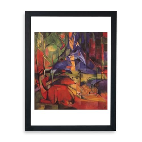 Franz Marc Cerf dans une forêt grande affiche encadrée décoration d'art expressionniste allemand