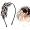 GXGM 1 Pezzi Cerchietto Capelli Donna Vintage Costume Prom Party Retro Cristallo Nero Matrimonio Acconciatura Accessori Anni 20 Donna