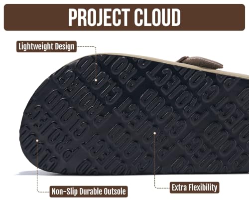 Image of Project Cloud 100% Genuine Leather Slip-ons Footbed Clogs for Women Sandals