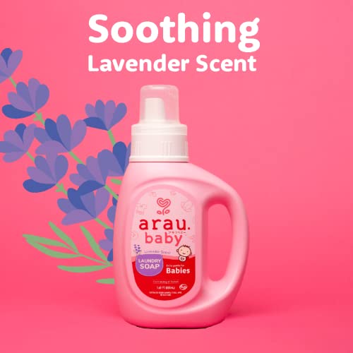 Arau Baby Laundry Soap - Extra Gentle For Babies, Soap Based Not Detergent, Dermatologist Tested, Essential Oils, No Synthetic Surfactants - Lavender (27 Fl Oz - Pack Of 1) #TOP4