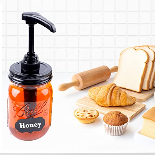 image for GMEPOCH Mason Jar Syrup & Sauce Honey Dispenser Pump Lids for Regular 
