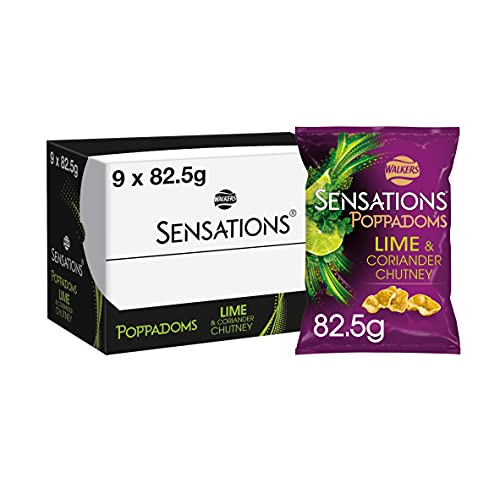 Walkers Sensations Poppadoms Lime and Chutney Snacks, 82.5 g