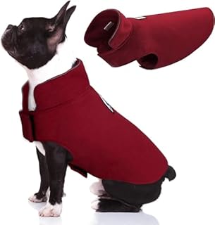 DENTRUN Dog Fleece Coat Vest Winter Warm Dog Jacket Reversible Puppy Coat Reflective Soft Dog Jumper Clothes, Windproof Dogs Sweatshirt Pyjamas for Small Medium Large Dogs Sweater Equafleece SuitS)