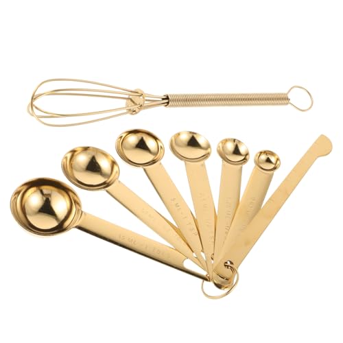 STOBAZA 8piezas Cucharas Medidoras De Acero Inoxidable Herramientas De Cocina Medidores De Taza y Cuchara