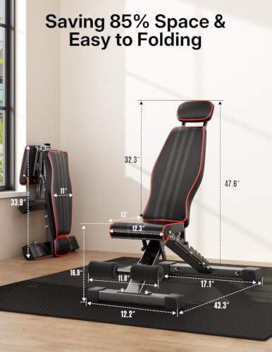 Image of Multi-Function 6 in 1 Weight Bench Set - Leg Press, Preacher Curl Rack, Adjustable Workout Bench & Squat Rack for Full Body Exercise, Fitness Strength Training for Home Gym