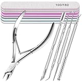 Cuticle Trimmer with Ingrown Toenail Removal Kit, Pusher and Files, Cuticle Remover Nail Cutter Clippers for Fingernails Toenails, Professional Manicure and Pedicure Tools Kit