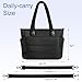 Tote Bag for Women Puffer Tote Bag Large Quilted Nurse Bag with Zipper for Work Travel (Black)