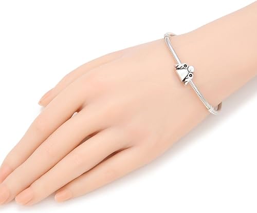 Miniatura 3 de 20 cuentas sueltas religiosas con agujero grande de ángel alado (agujero de 0.177 in) espaciador de metal plateado antiguo para manualidades de