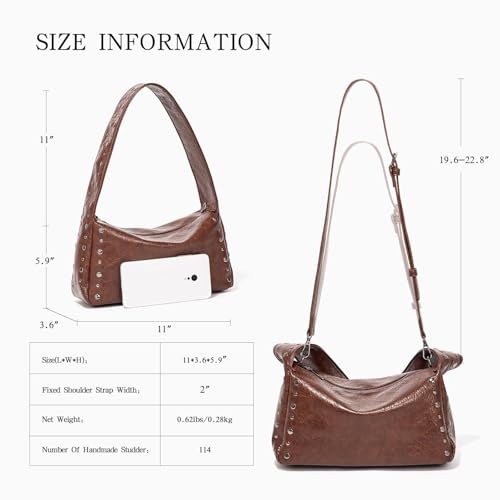 Image of Studded Purses For Women Y2k Shoulder Bag Small Vegan Leather Handbag