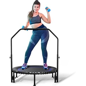 40″ Rebounder for Adult Silent Bungee Rebounder Mini Fitness Machine Indoor/Outdoor Workout with Handle Bar
