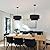 18” Modern Double Drum Fabric Pendant Light, Drum Chandelier with Black Lampshade E26 Base, 3 Light Dining Room Light Fixture Farmhouse 2-Tier Chandelier for Bedroom and Living Room(Bulb not included)
