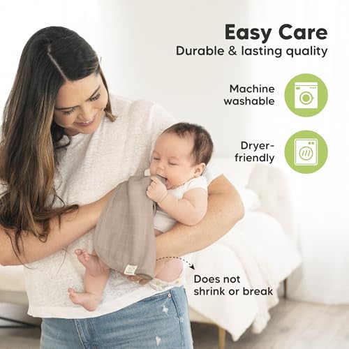 Image of 5-Pack Muslin Burp Cloths Baby Boy, Girl - Very Absorbent Baby Burp Cloth Rags, 8-Layers Viscose Derived from Bamboo Cotton Muslin Towel, Super Soft Spit Up Rags, No Shrink Washcloths (Mauve)