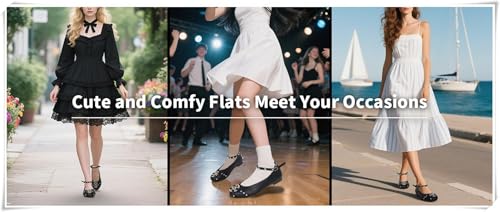 Gothniero Womens Black Flats with Metal Studs and Adjustable Strap Dressy Comfotable Cute Ballet Flats Goth Shoes for Women Dressy Flats Slip on Round Toe3