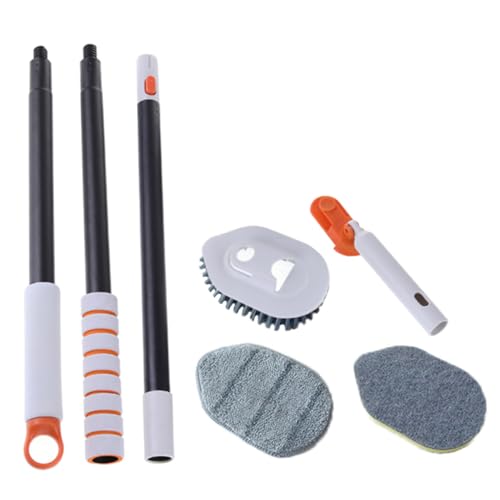 Brosse nettoyage sol robuste en fibre dense avec manche télescopique - 2