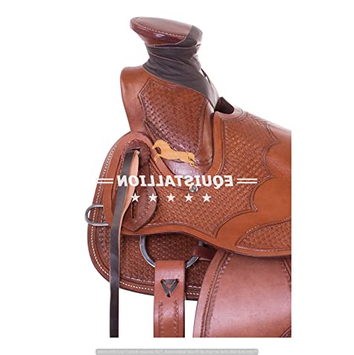 Leather Western Horse Saddle Big Horn Trail Saddlery Leather Headstall, Breastplate By Equistallion Saddlery (16.5 Inches) #TOP4