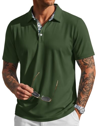 Camisetas polo para hombre MAGCOMSEN de manga corta y cuello cerrado, tejido de algodón, transpirable, ligero y suave, ideal para uso casual y laboral miniatura 1